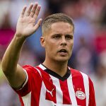 EINDHOVEN, 27-07-2024 , Philips Stadium, football, friendly game, season 2024 / 2025, during the match PSV-Valencia CF, PSV player Luuk de Jong. Final score  2-1. PSV player Joey Veerman.